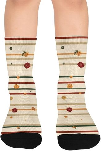 جوارب المشي لمسافات طويلة مخططة باللون البني من Art Harvest - جوارب شتوية حرارية سميكة دافئة للأولاد والبنات للمدرسة، والارتداء اليومي والأنشطة الخارجية in Kuwait