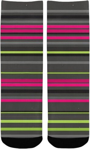 جوارب للمشي لمسافات طويلة مطبوعة مخططة باللون الأسود - جوارب شتوية حرارية سميكة دافئة للأولاد والبنات للمدرسة، والارتداء اليومي والأنشطة الخارجية in Kuwait