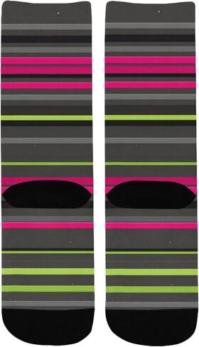 جوارب للمشي لمسافات طويلة مطبوعة مخططة باللون الأسود - جوارب شتوية حرارية سميكة دافئة للأولاد والبنات للمدرسة، والارتداء اليومي والأنشطة الخارجية in Kuwait