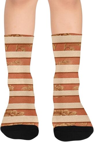 جوارب Terracotta Floral Art للتنزه سيرًا على الأقدام - جوارب شتوية حرارية سميكة دافئة للأطفال الصغار للأولاد والبنات للمدرسة، والارتداء اليومي والأنشطة الخارجية in Kuwait