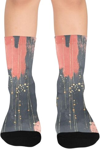 جوارب المشي لمسافات طويلة بطبعة تجريدية من أحمر الخدود - جوارب شتوية حرارية سميكة دافئة للأطفال الصغار للأولاد والبنات للمدرسة، والارتداء اليومي والأنشطة الخارجية in Kuwait