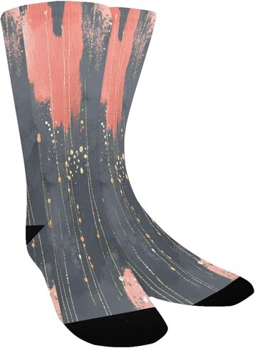 جوارب المشي لمسافات طويلة بطبعة تجريدية من أحمر الخدود - جوارب شتوية حرارية سميكة دافئة للأطفال الصغار للأولاد والبنات للمدرسة، والارتداء اليومي والأنشطة الخارجية in Kuwait