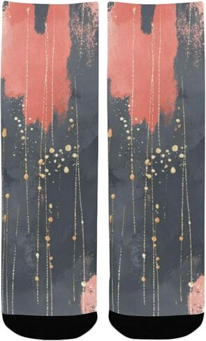 جوارب المشي لمسافات طويلة بطبعة تجريدية من أحمر الخدود - جوارب شتوية حرارية سميكة دافئة للأطفال الصغار للأولاد والبنات للمدرسة، والارتداء اليومي والأنشطة الخارجية in Kuwait