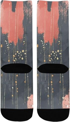 جوارب المشي لمسافات طويلة بطبعة تجريدية من أحمر الخدود - جوارب شتوية حرارية سميكة دافئة للأطفال الصغار للأولاد والبنات للمدرسة، والارتداء اليومي والأنشطة الخارجية in Kuwait