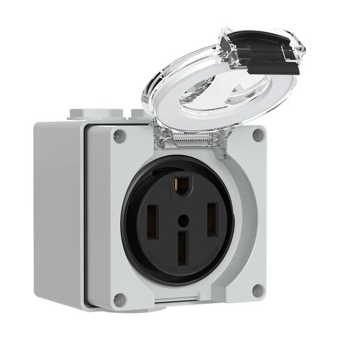 50Amp Power Outlet Box,125/250Volt NEMA 14-50R Receptacle Outdoor dustproof and Weatherproof for Electric Vehicles, generators, Welding Machines, etc.ETL Listed in Kuwait