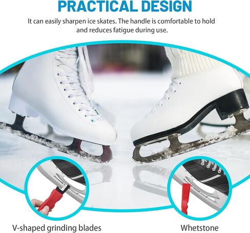 مبراة شفرات التزلج على الجليد، حجر مبراة حافة التزلج على الجليد مع حواف سوداء على الوجهين، أداة شحذ شفرات التزلج على الجليد السيراميكية المحمولة لزلاجات الهوكي in Kuwait