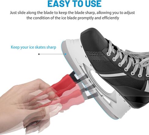 مبراة شفرات التزلج على الجليد، حجر مبراة حافة التزلج على الجليد مع حواف سوداء على الوجهين، أداة شحذ شفرات التزلج على الجليد السيراميكية المحمولة لزلاجات الهوكي in Kuwait