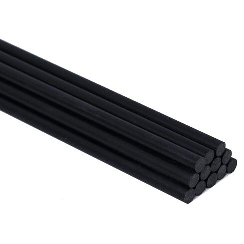 عصا سوداء من مادة الألياف الزجاجية مقاس 1/4 بوصة Garolite G10 بطول 12 بوصة، عبوة من 12 قطعة in Kuwait