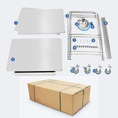 عربة طبية لمختبر الأسنان، عربة من الفولاذ المقاوم للصدأ مكونة من 2/3 طبقات للأدوات الطبية، عربة تقديم محمولة لمعدات المستشفيات على العجلات، درج كبير، 3 طبقات، 81 × 50 × in Kuwait