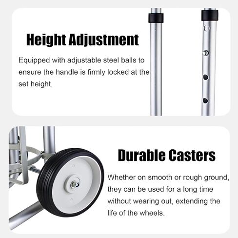 Oxygen Cylinder Rack 2 Wheels Oxygen Storage Rack Cart, Aluminum Alloy Gas Cylinder Holder for Laboratory Home, Adjustable Height Rolling Oxygen Tank Dolly(Diameter 16.8cm(6 5/8")) in Saudi Arabia