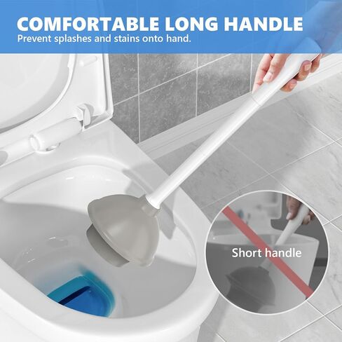 Toilet Plunger with Holder, 2 Pack Plungers for Bathroom Heavy Duty for 5.7-inch Toilet Drain, Toilet Plunger and Holder Combo for Bathroom Cleaning(White) in Kuwait