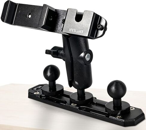 HYS Mounts Track Installation on Truck, Kayak, Boat, Wall, Desk & Ceiling, 7.47" Drill Hole Base W/Double Socket Arm Mount for Two-Way Radio & Phone, 3pcs 1inchs Aluminum Track Ball with T-Bolt in Saudi Arabia