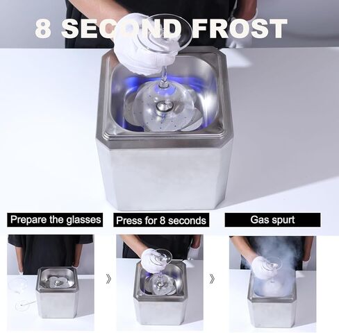 صقيع زجاجي سريع سريع من ثاني أكسيد الكربون، مبرد موفر للطاقة والمساحة، مع أضواء نيون، يمكن تجميد الكوب بسرعة إلى -45 درجة مئوية، صقيع لمدة 6 ثوانٍ، للحانات والنوادي الليلية والحانات والمطاعم والفنادق in Kuwait