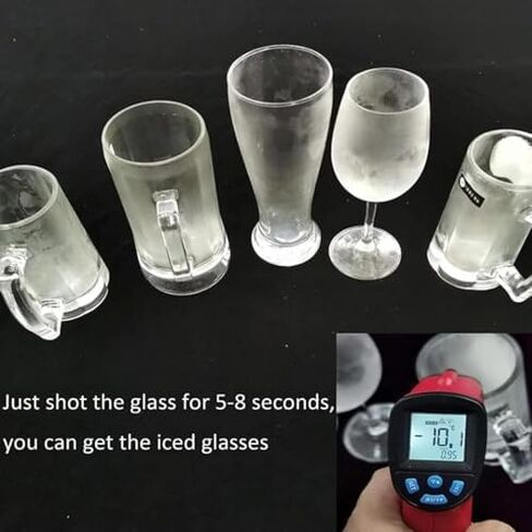 مبرد زجاجي فروستر - مبرد زجاجي ثاني أكسيد الكربون فوري سعة 6 أكواب للنبيذ والبيرة والكوكتيل والشمبانيا والمشروبات المختلطة والعصير - مثالي لسقاة المنزل in Kuwait