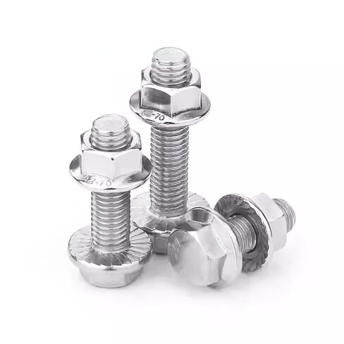 M10-1.5 × 35 مم طقم صواميل براغي سداسية ذات حواف مترية، 11 قطعة براغي شفة و6 قطع صواميل شفة، مجموعة أدوات مشعب العادم، محرك سداسي خارجي، 304 فولاذ مقاوم للصدأ 18-8، ملولب خشن بالكامل in Saudi Arabia