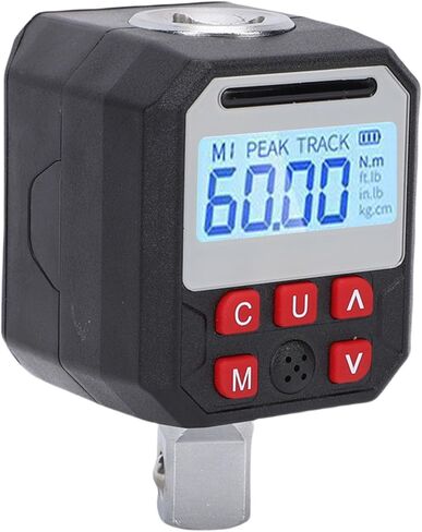 Digital Torsion Wrench Adapter, 1/2in Drive with 9 Preset Groups Data Storage Digital Display Torsion Meter, Prompt Notification for Over Torquing Prevention in Saudi Arabia