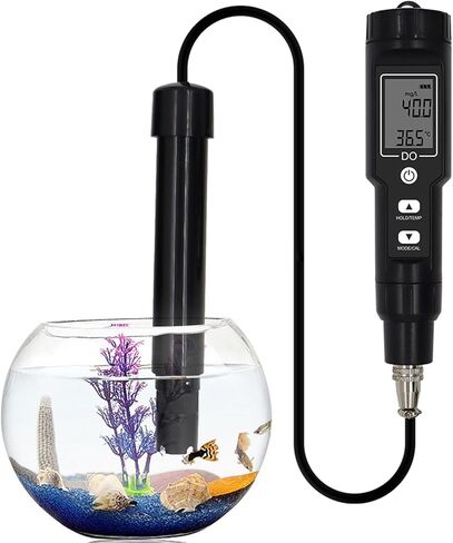 Dissolved Oxygen Meter Accurate Detachable Probe Digital Screen Display for Aquarium Experiment Research, Water Test Kit for Freshwater Aquaculture and Laboratory Use (Without Backlit) in Saudi Arabia