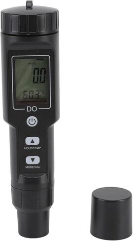 Dissolved Oxygen Meter Accurate Detachable Probe Digital Screen Display for Aquarium Experiment Research, Water Test Kit for Freshwater Aquaculture and Laboratory Use (Without Backlit) in Saudi Arabia