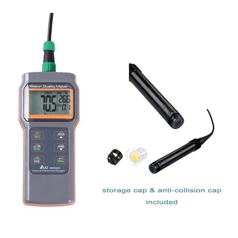 AZ86023 جهاز قياس الأوكسجين المذاب البصري، جهاز قياس جودة المياه، جهاز قياس درجة الحرارة مع مسبار بصري فلورسنت، درجة الحرارة التلقائية، الملوحة اليدوية وتعويض الضغط الجوي in Kuwait