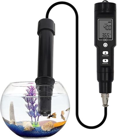 Dissolved Oxygen Meter Accurate Detachable Probe Digital Screen Display for Aquarium Experiment Research, Water Test Kit for Freshwater Aquaculture and Laboratory Use (with Backlit) in Saudi Arabia