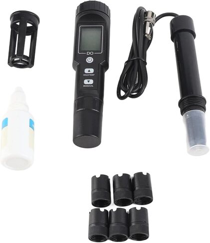 Dissolved Oxygen Meter Accurate Detachable Probe Digital Screen Display for Aquarium Experiment Research, Water Test Kit for Freshwater Aquaculture and Laboratory Use (with Backlit) in Saudi Arabia