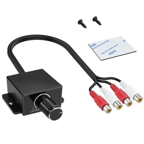 1Pcs Universal Car RCA Level Controller Amplifier, Audio Level Bass Boost Volume Control Knob with 2 Screws and 1 Foam Tape for Car Motorcycle Speakers Home Theater in Saudi Arabia