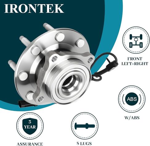 IRONTEK 515058 Front Wheel Hub and Bearing Assembly 4WD/4X4/AWD fits for Chevy 99-06 Silverado Avalanche Suburban for GMC Sierra Yukon 1500HD 2500 2500HD, 03-07 for Hummer H2 8 Lug in Kuwait