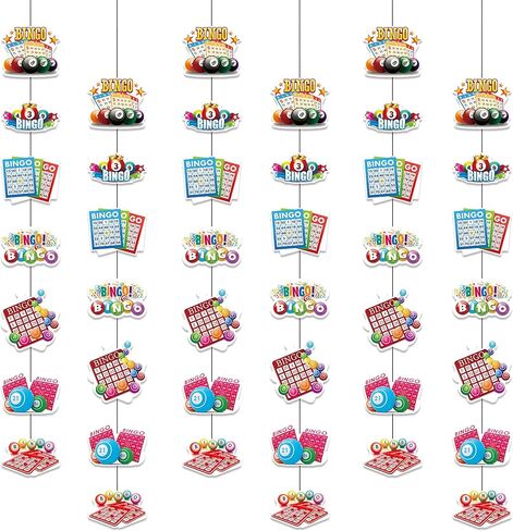 6 قطع من زينة البنغو المعلقة - لعبة بينجو الليلية تحت عنوان هدايا هدايا لبطل بينجو لأعياد الميلاد ومناسبات الكرنفال وهدايا فئة الجوائز in Kuwait