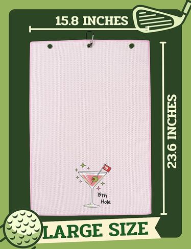 Martini Gifts for Women, Martini Golf Towel Women, Golfers Accessories - 19th Hole - 40 x 60cm Microfiber Golf Towel for Golf-Bags for Birthday, Christmas in Saudi Arabia