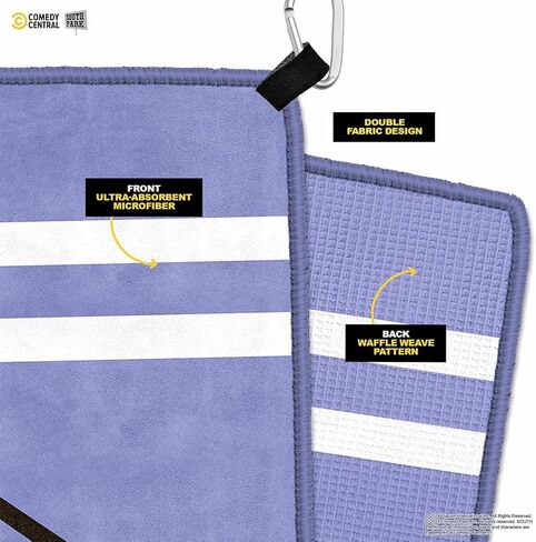 منشفة جولف ساوث بارك تويلي غير مغناطيسية، 60.96 سم × 40.64 سم، منشفة تنظيف من الألياف الدقيقة فائقة الامتصاص، قطعة قماش تنظيف منسوجة على الوجهين مع مشبك - ملحق جولف مرخص رسميًا in Kuwait
