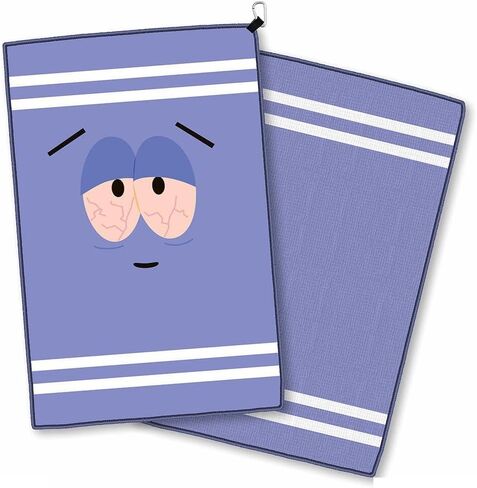 South Park Towelie Non-Magnetic Golf Towel, 24" x 16", Ultra-Absorbent Microfiber Cleaning Towel, Double Sided Waffle Weave Cleaning Cloth with Clip – Official Licensed Golf Accessory in Saudi Arabia