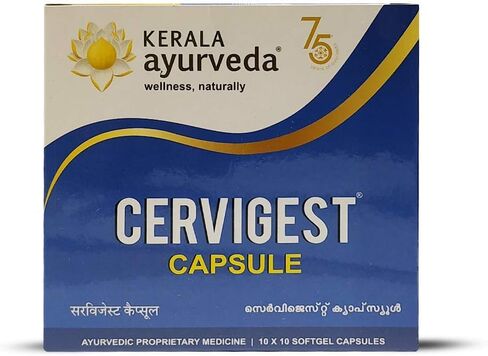 Kerala Ayurveda Cervigest Capsule- 90 CountOne Free Prakruthi Ginger Candy for Each Order. in Kuwait