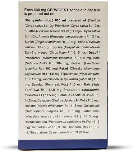 Kerala Ayurveda Cervigest Capsule- 90 CountOne Free Prakruthi Ginger Candy for Each Order. in Kuwait