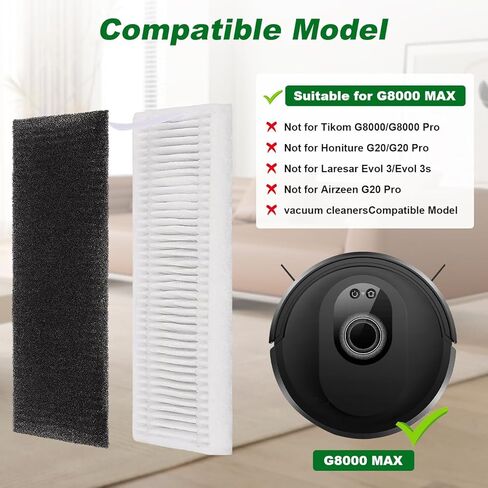 Filter Replacement Compatible with Tikom G8000 Max and 2025 Year L8000 Pro Robot Vacuum -4 Pack Wet Dry Vacuum Cleaner Filter Kit(Not for Tikom G8000/G8000 Pro） in Kuwait