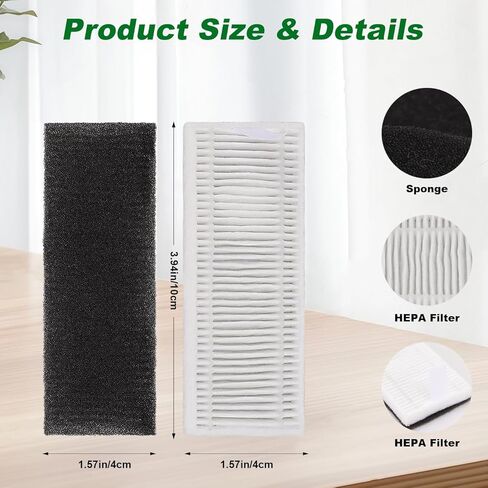 Filter Replacement Compatible with Tikom G8000 Max and 2025 Year L8000 Pro Robot Vacuum -4 Pack Wet Dry Vacuum Cleaner Filter Kit(Not for Tikom G8000/G8000 Pro） in Kuwait
