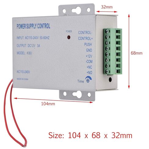 Power Supply Controller for Access to The Door with 30W 12V 3A, Anti Interference Capacity, Wall Assembly for Commercial Use in Saudi Arabia