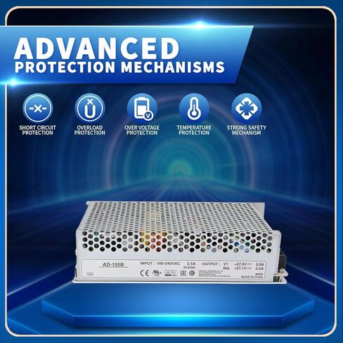 AD-155B 155W 27.6V 5A AC-DC Switching Power Supply with UPS Function & Battery Charger, 24V DC-UPS Dual Output PFC Power Module for Industrial Automation, Security Systems & Access Control in Kuwait