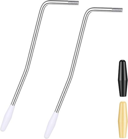 2Pcs 6mm Thread Tremolo Arm with 2 Rubber Sleeves, Silver Electric Guitar Tremolos Arm Thread, Whammy Bar with Tip for Electric Guitar Tremolos System in Saudi Arabia