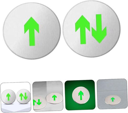 OSALADI 2pcs Glow Dark Arrow Floor Sign Stainless Steel Exit Signs One-way Directional Safety Indicators for Enhanced Visibility in Emergencies in Saudi Arabia