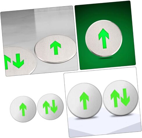 OSALADI 2pcs Glow Dark Arrow Floor Sign Stainless Steel Exit Signs One-way Directional Safety Indicators for Enhanced Visibility in Emergencies in Saudi Arabia