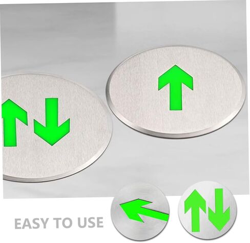 OSALADI 2pcs Glow Dark Arrow Floor Sign Stainless Steel Exit Signs One-way Directional Safety Indicators for Enhanced Visibility in Emergencies in Saudi Arabia