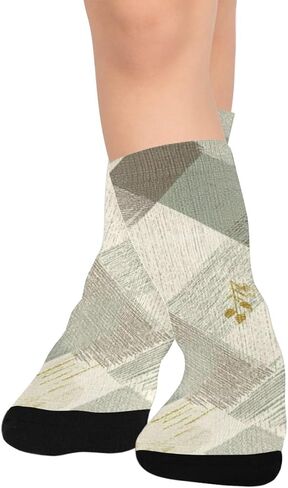 جوارب المشي لمسافات طويلة بطباعة منقوشة من Green Oak - جوارب شتوية حرارية سميكة دافئة للأولاد والبنات الصغار للمدرسة، والارتداء اليومي والأنشطة الخارجية in Kuwait