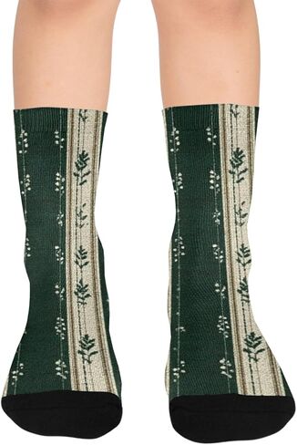 جوارب للمشي لمسافات طويلة بطباعة مخططة عشبية - جوارب شتوية حرارية سميكة دافئة للأطفال الصغار للأولاد والبنات للمدرسة، والارتداء اليومي والأنشطة الخارجية in Kuwait