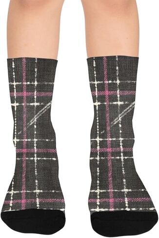 جوارب سايبر منقوشة فنية داكنة للمشي لمسافات طويلة - جوارب شتوية حرارية سميكة دافئة للأولاد والبنات للمدرسة، والارتداء اليومي والأنشطة الخارجية in Kuwait