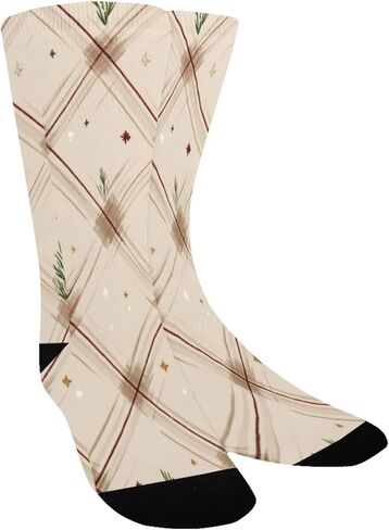 جوارب للمشي لمسافات طويلة باللون البني منقوشة للعطلات - جوارب شتوية حرارية سميكة دافئة للأولاد والبنات للمدرسة، والارتداء اليومي والأنشطة الخارجية in Kuwait