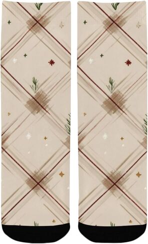 جوارب للمشي لمسافات طويلة باللون البني منقوشة للعطلات - جوارب شتوية حرارية سميكة دافئة للأولاد والبنات للمدرسة، والارتداء اليومي والأنشطة الخارجية in Kuwait