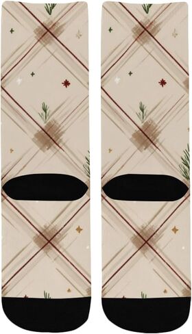جوارب للمشي لمسافات طويلة باللون البني منقوشة للعطلات - جوارب شتوية حرارية سميكة دافئة للأولاد والبنات للمدرسة، والارتداء اليومي والأنشطة الخارجية in Kuwait