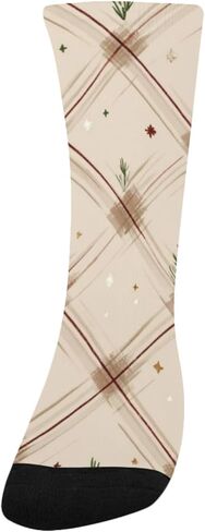 جوارب للمشي لمسافات طويلة باللون البني منقوشة للعطلات - جوارب شتوية حرارية سميكة دافئة للأولاد والبنات للمدرسة، والارتداء اليومي والأنشطة الخارجية in Kuwait