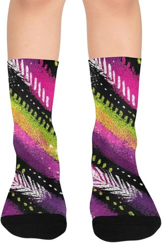 جوارب شيفرون آرت داكنة للمشي لمسافات طويلة - جوارب شتوية حرارية سميكة دافئة للأولاد والبنات الصغار للمدرسة، والارتداء اليومي والأنشطة الخارجية in Kuwait