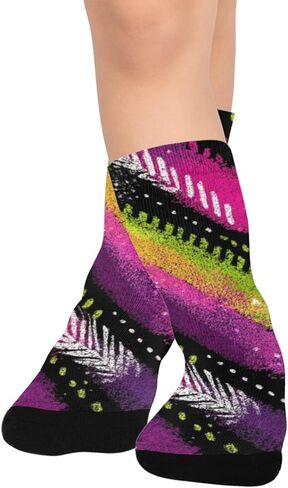 جوارب شيفرون آرت داكنة للمشي لمسافات طويلة - جوارب شتوية حرارية سميكة دافئة للأولاد والبنات الصغار للمدرسة، والارتداء اليومي والأنشطة الخارجية in Kuwait